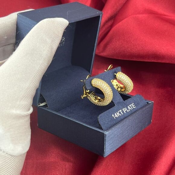 Gold Plated Hoop Earrings - Picture 6 of 7